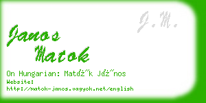 janos matok business card